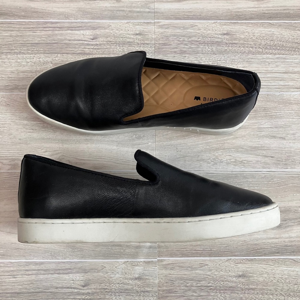 BIRDIES The Swift Slip On Sneaker Loafer 5.5 Leather Casual Quiet Luxury Black